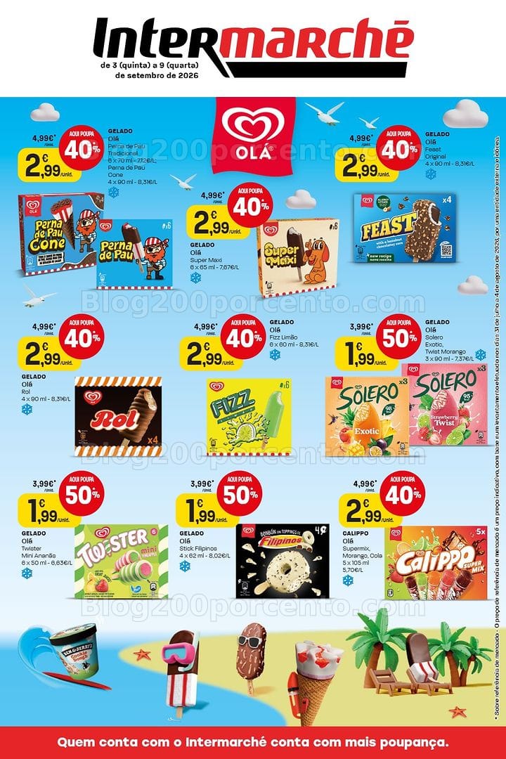 Antevisão Folheto INTERMARCHÉ Especial Gelados Promoções até 9 setembro